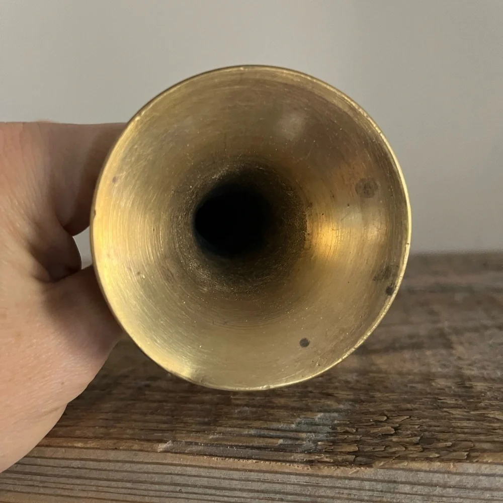 Elegant etched brass Bud Vase
